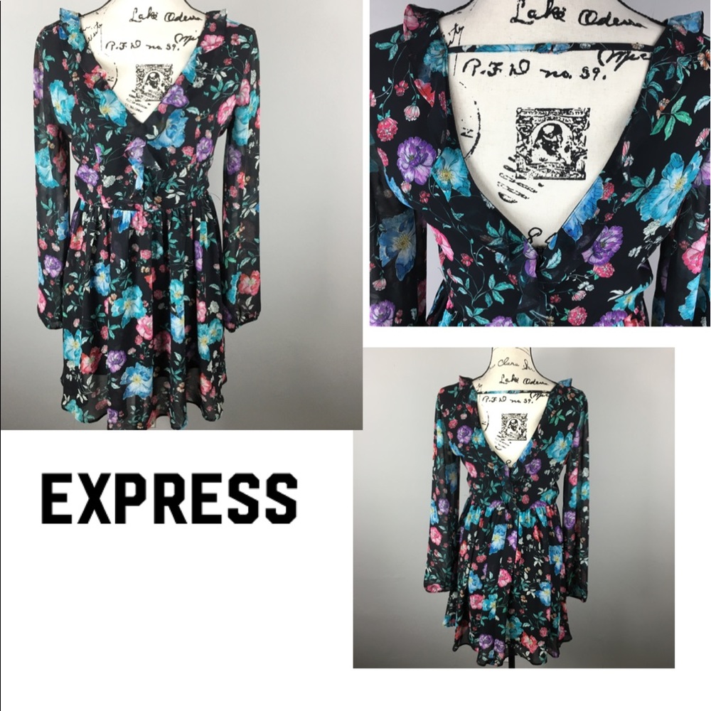 EXPRESS Longsleeve Floral Dress Size 4